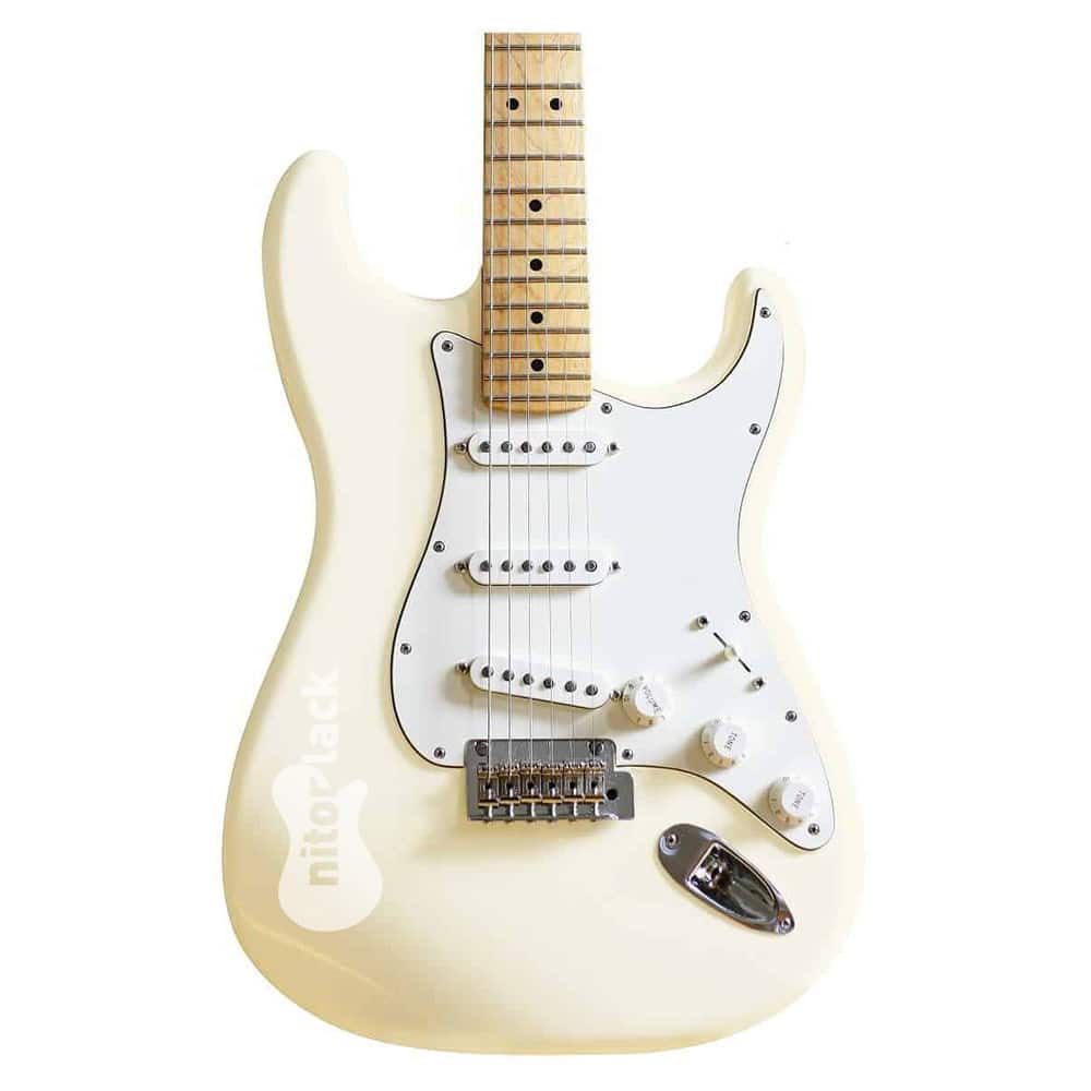 vintage white paint guitar