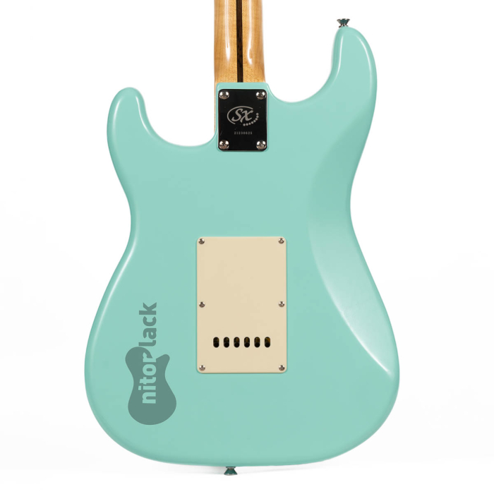 seafoam green back guitar